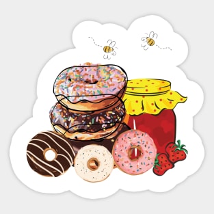 Nuts for Donuts & Yummy Honey | Food Sticker